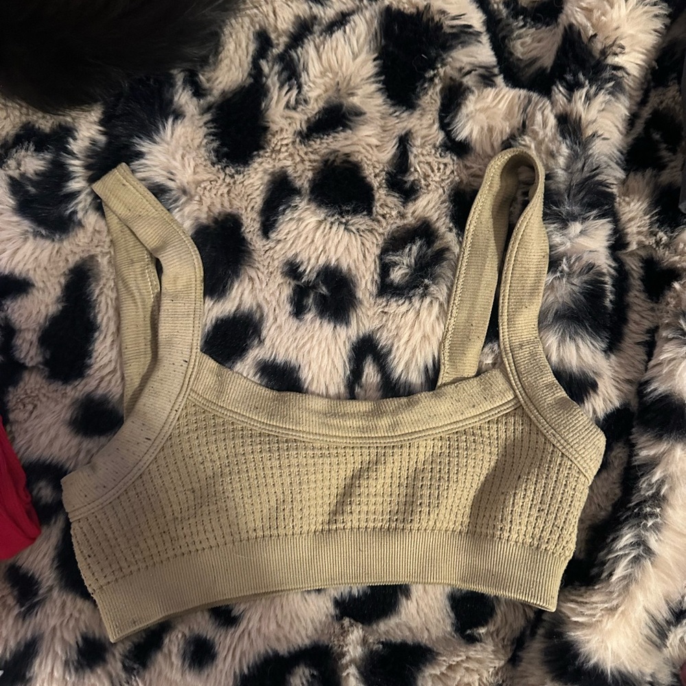 Women's Olive Green Ribbed Bralette